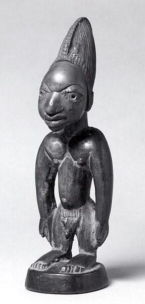 Twin Figure: Male (Ibeji), Yoruba artist, Wood, camwood powder, Yoruba peoples