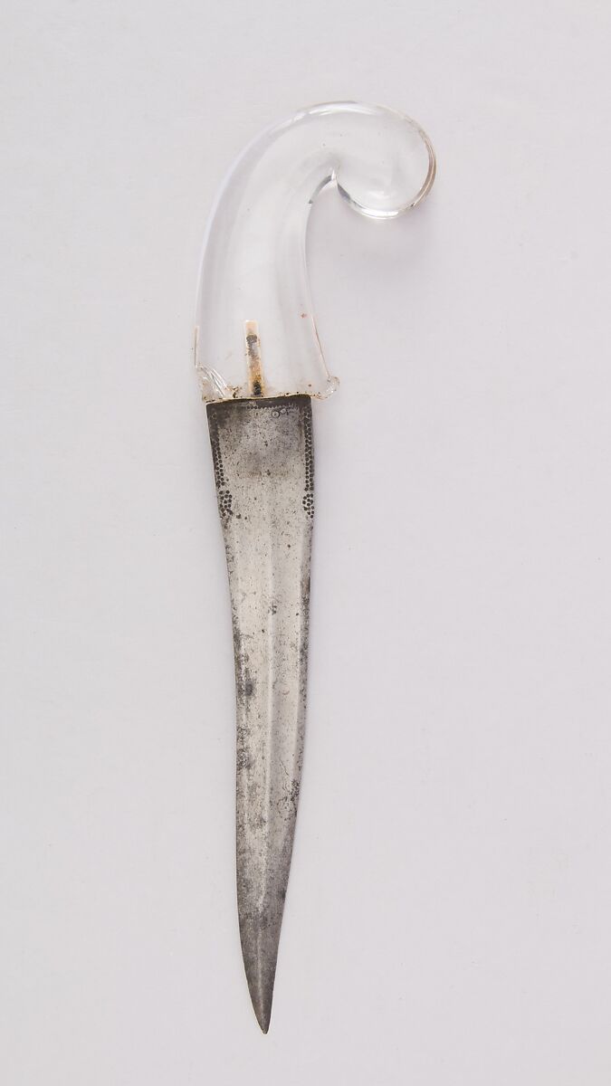 Dagger (Khanjar), Steel, rock crystal, Indian, Mughal
