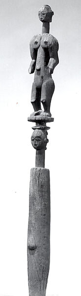 Staff: Female Figure, Wood, pigment, Nigeria 