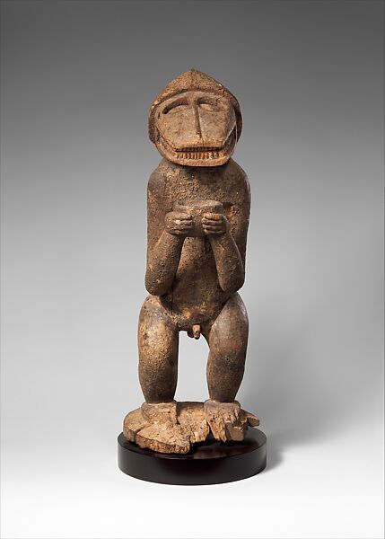 Monkey Figure for Mbra, Wood, Baule peoples 