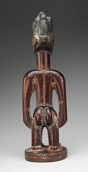 Twin Figure: Female (Ibeji), Oyo-Yoruba artist, Wood, indigo, camwood powder, Oyo-Yoruba peoples