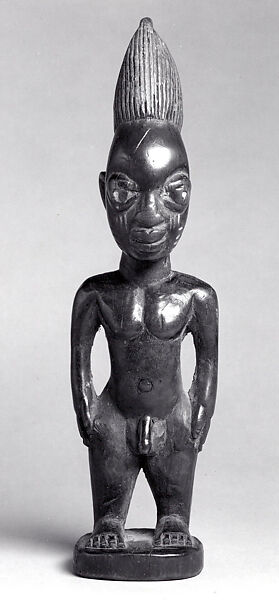 Twin Figure: Male (Ibeji), Yoruba artist, Wood, camwood powder, Yoruba peoples