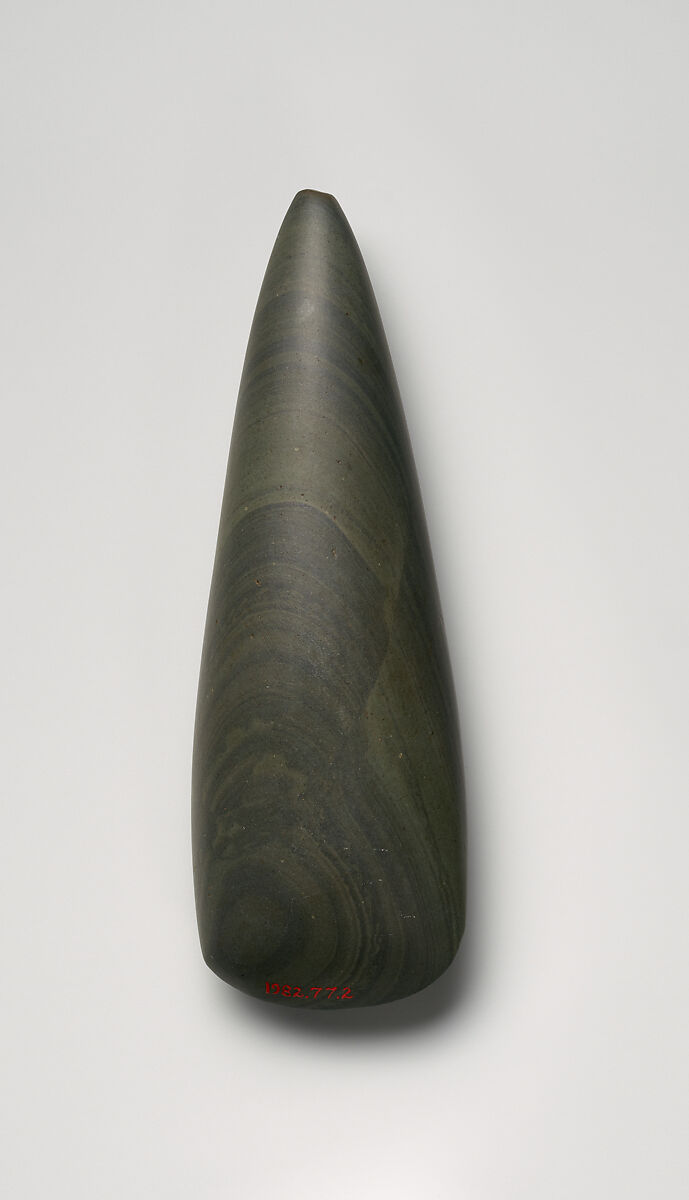 Ceremonial axe, Taíno artist(s), Greenstone, Taíno