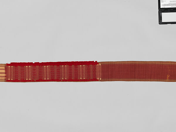 Dohr (men’s sash), Pohnpeian artist, Banana fiber, wool, Caroline Islands, Pohnpei