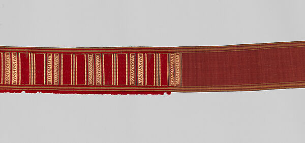 Dohr (men’s sash), Pohnpeian artist, Banana fiber, wool, Caroline Islands, Pohnpei