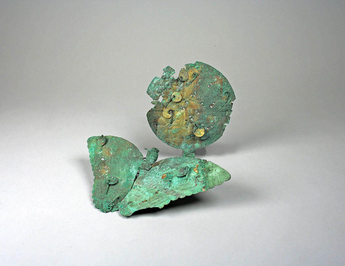 Disk Ornament, Gilded copper, Moche 