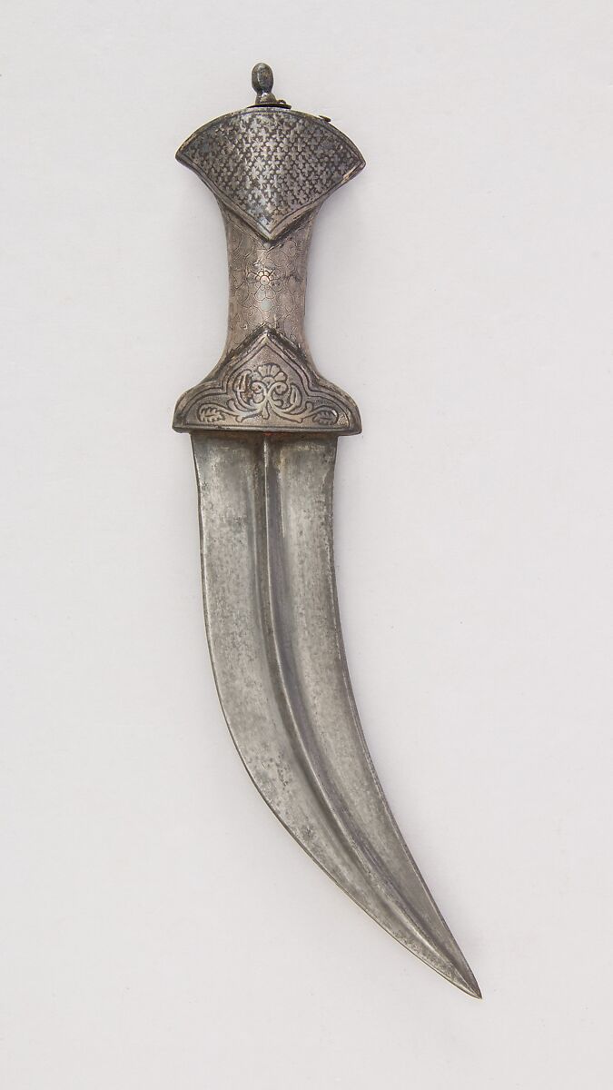 Dagger (Jambiya), Steel, silver, Indian 