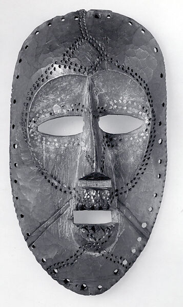 Bwami Mask (Idimu), Wood, pigment, feathers, fiber, Lega peoples