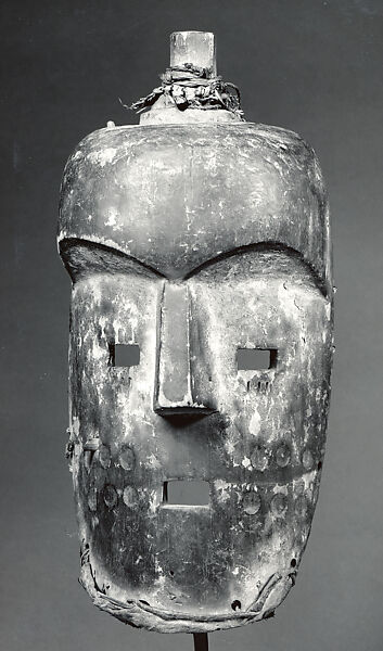 Mask, Aduma artist, Wood, hide, cloth, cane, iron nails, fiber, Aduma peoples 