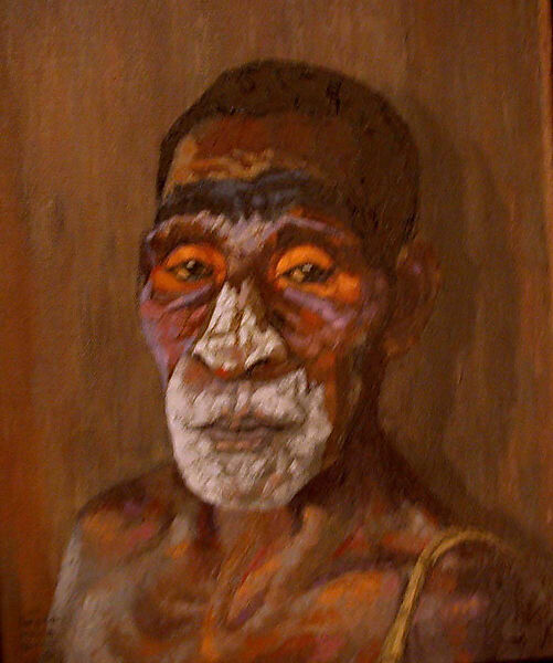 Asmat Artisan, Lunda Hoyle Gill (American, 1928–2003 Encino, California), Canvas, paint 