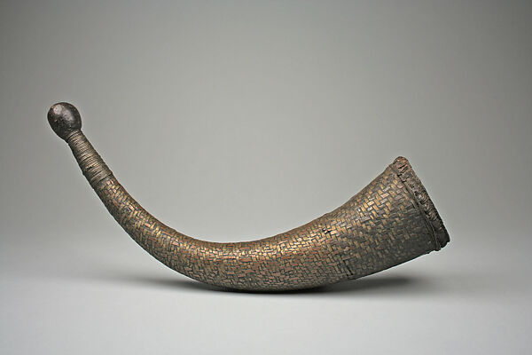 Horn, Horn, brass, copper, wood, Cameroon 