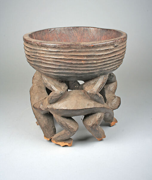 Vessel: Openwork Base, Wood, tukula, Cameroon 