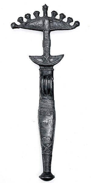 Knife and Sheath, Brass, iron, Jukun peoples 