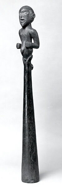 Trumpet: Figurative Finial, Wood, cane, Mambila peoples 