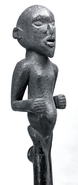 Trumpet: Figurative Finial, Wood, cane, Mambila peoples