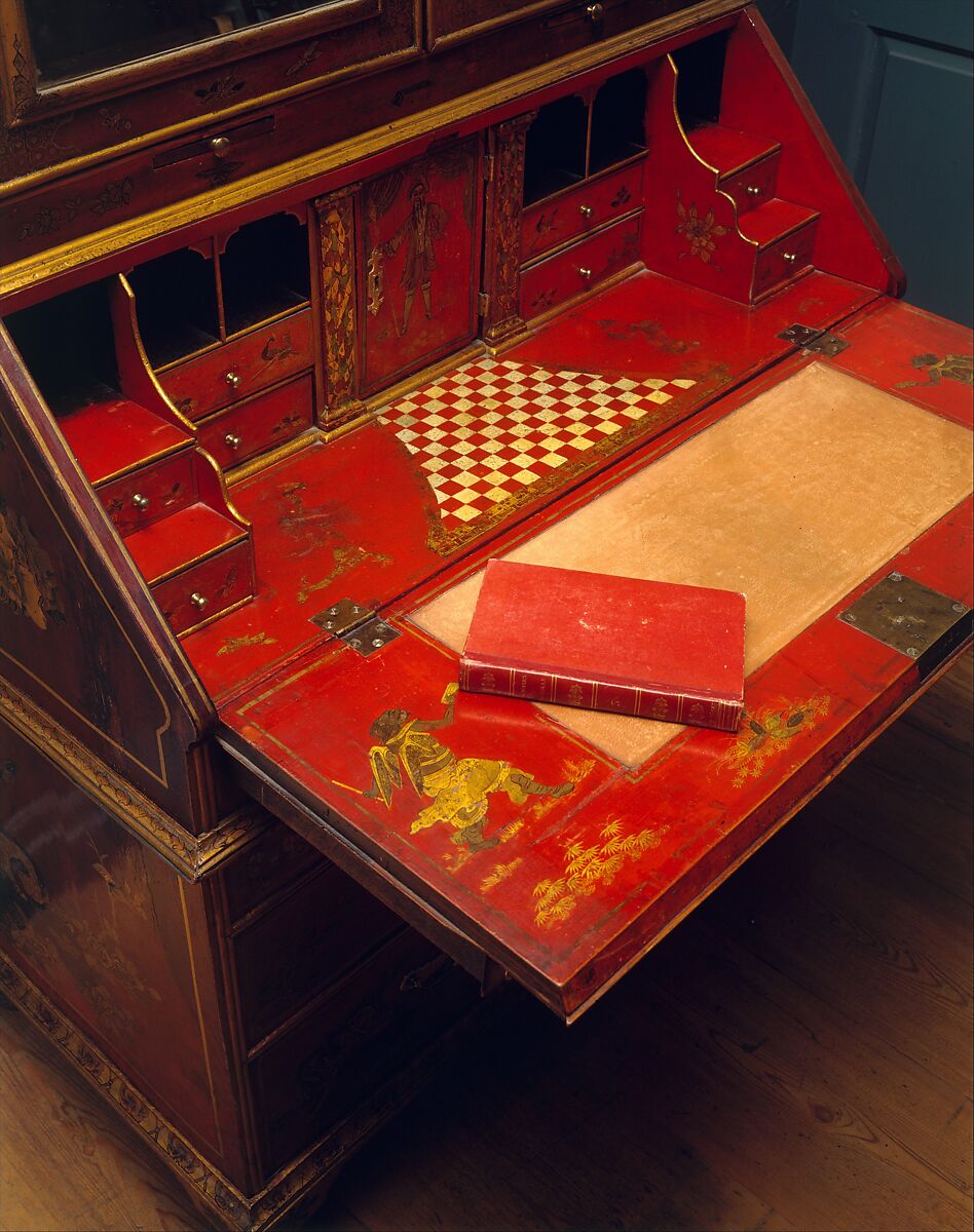 Desk and bookcase, Oak, pine, British