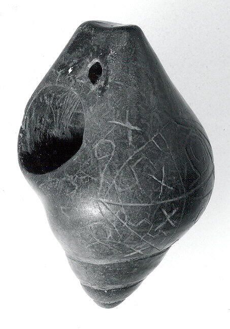 Ceramic Whistle in the Form of a Shell, Ceramic, Ecuadorian