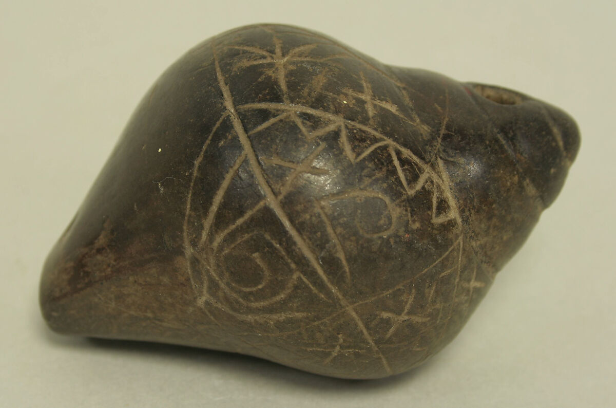 Ceramic Whistle in the Form of a Shell, Ceramic, Ecuadorian 