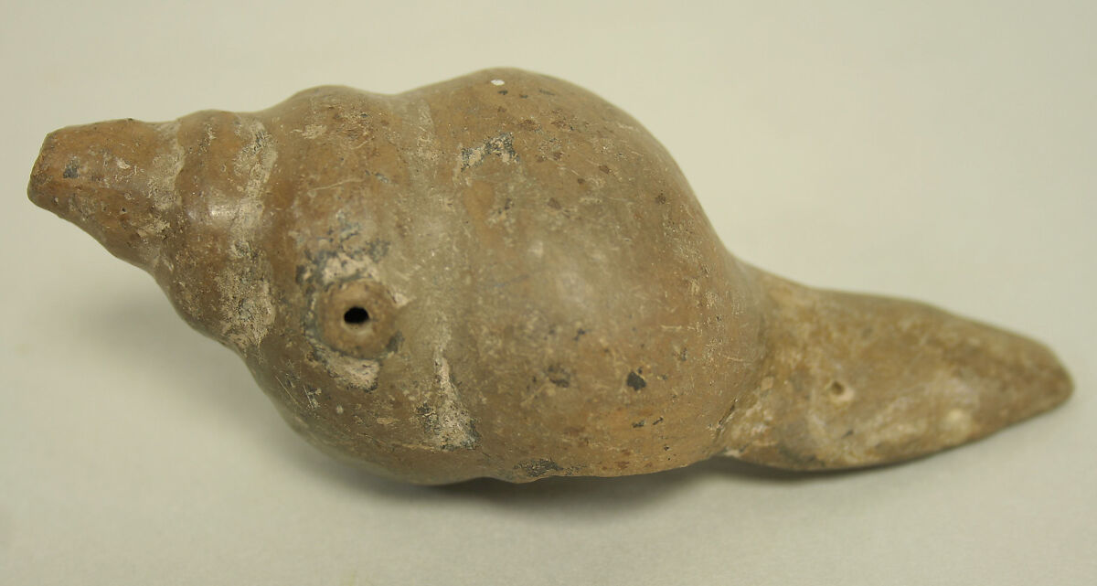 Ceramic Whistle in the Form of a Shell, Ceramic, Ecuadorian 
