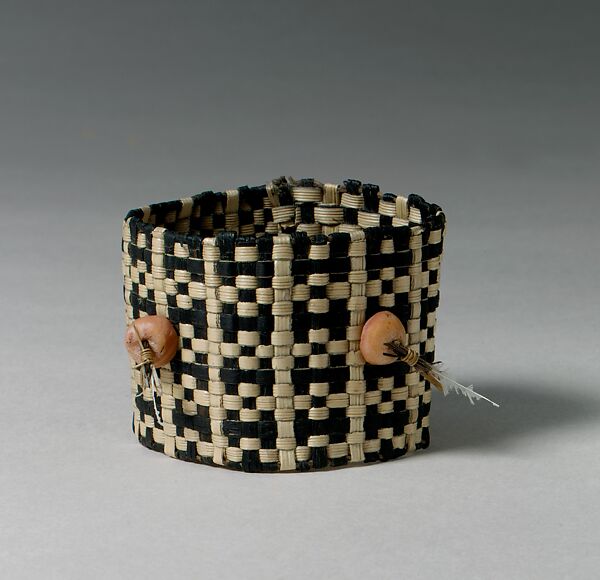 Bracelet, Fiber, coral beads, Nauru 