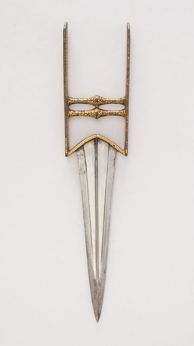 Dagger (Katar), Steel, gold, Indian, Mughal