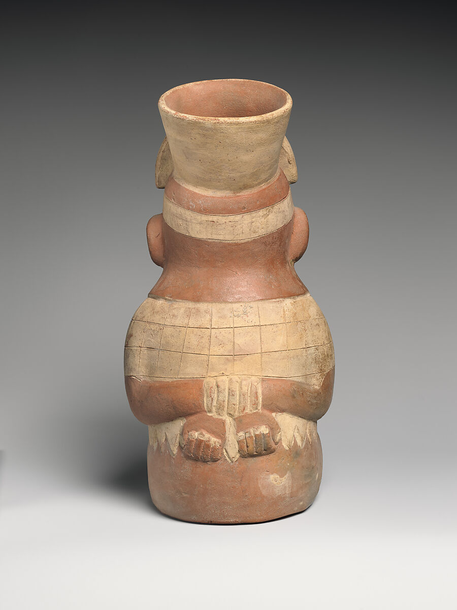 Prisoner jar, Ceramic, slip, Moche