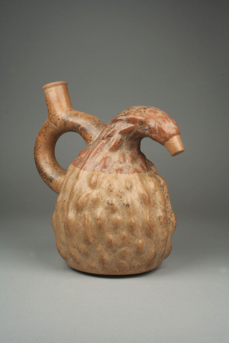 Squash Bottle, Ceramic, Moche 