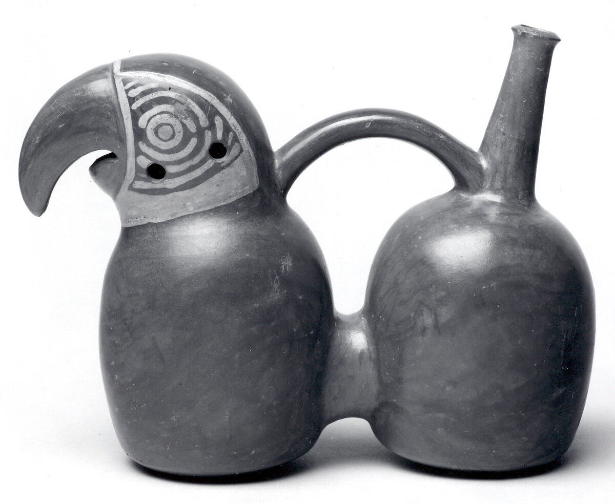 Parrot Head Bottle, Ceramic, Salinar (?)