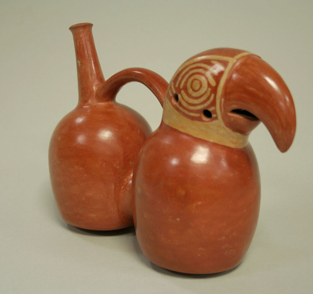 Parrot Head Bottle, Ceramic, Salinar (?) 
