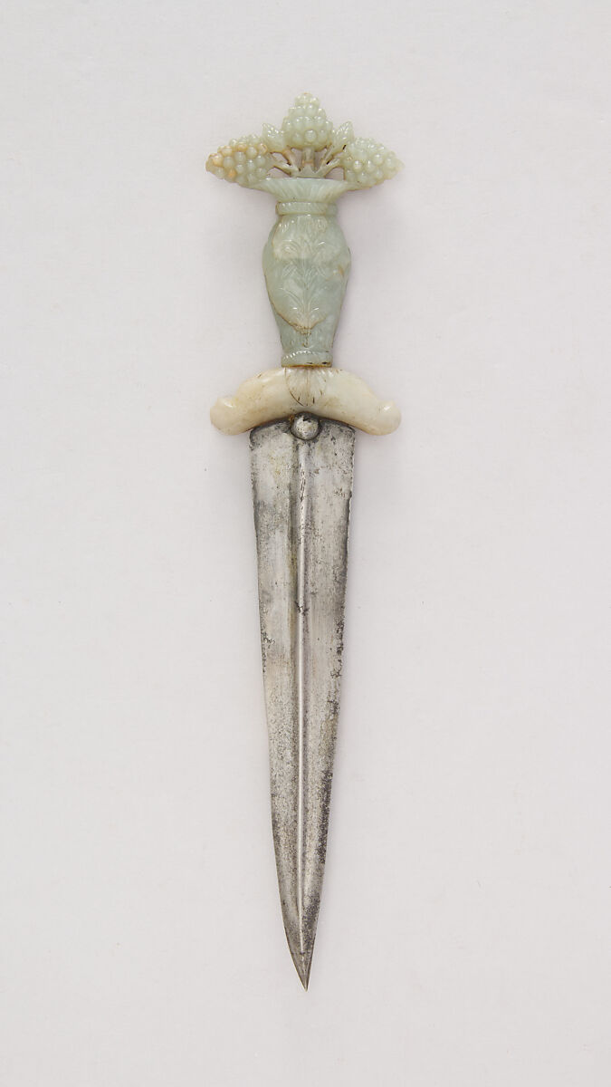 Dagger, Steel, jade, Indian, Mughal 