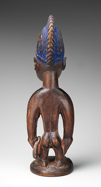 Twin Figure: Female (Ibeji), Yoruba artist, Wood, camwood powder, Yoruba peoples