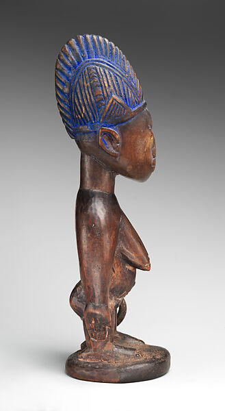 Twin Figure: Female (Ibeji), Yoruba artist, Wood, camwood powder, Yoruba peoples