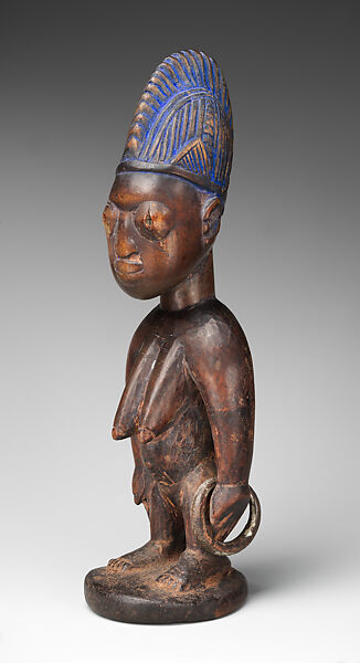 Twin Figure: Female (Ibeji), Yoruba artist, Wood, camwood powder, Yoruba peoples