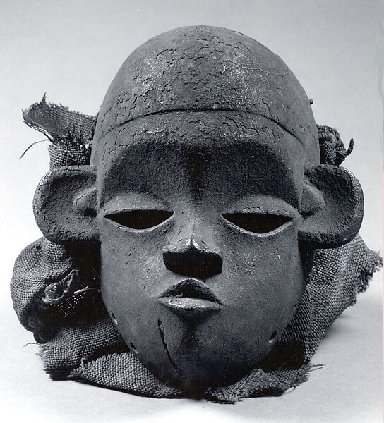 Mask, Wood, cloth, cane, Ibibio peoples 