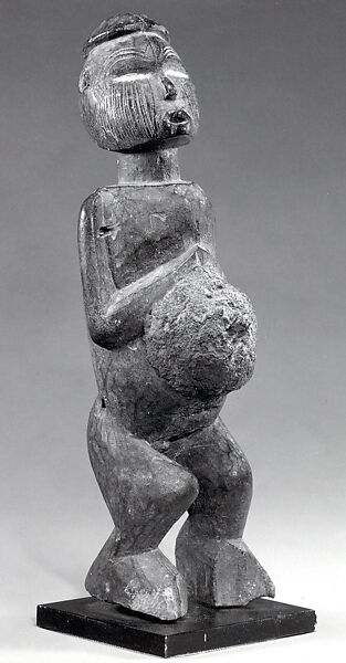 Figure: Pregnant Female, Wood, sacrificial materials, Teke or Bembe peoples 