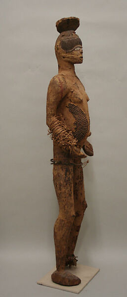 Figure: Female, Igbo artist, Wood, hide, fiber, cloth, mud, pigment, Igbo peoples