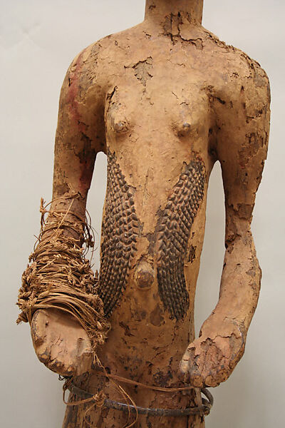Figure: Female, Igbo artist, Wood, hide, fiber, cloth, mud, pigment, Igbo peoples