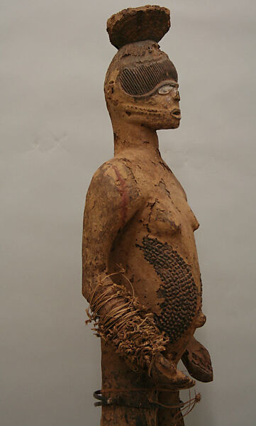 Figure: Female, Igbo artist, Wood, hide, fiber, cloth, mud, pigment, Igbo peoples