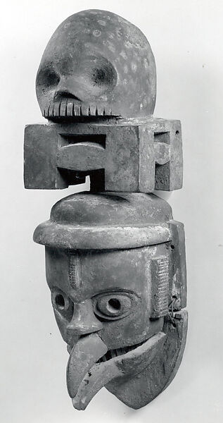 Mask, Wood, kaolin, cane, Ogoni peoples 