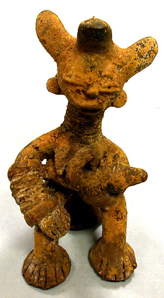 Maternity Figure (Ntekpe), Terracotta, pigment, Igbo or Ankwe peoples 