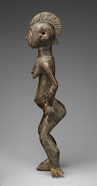 Ninana (female figure), Nakomsé-Mossi blacksmith, Wood, Mossi, Nakomse group