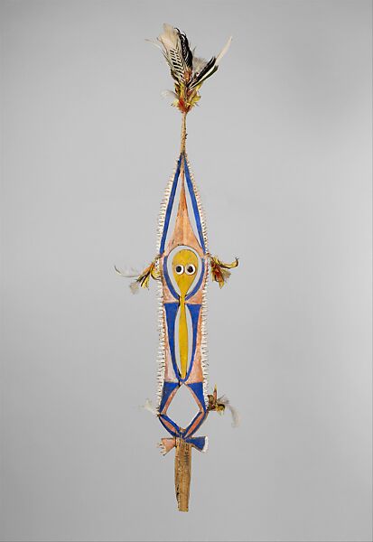 Dance Wand (Bair), Wood, paint, feathers, shell, fiber, Tolai people 