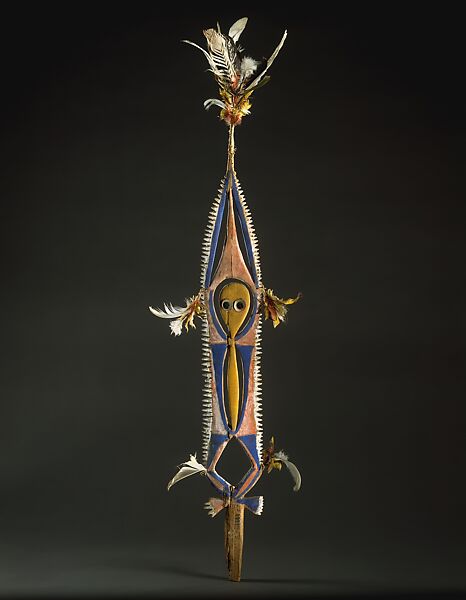 Dance Wand (Bair), Wood, paint, feathers, shell, fiber, Tolai people