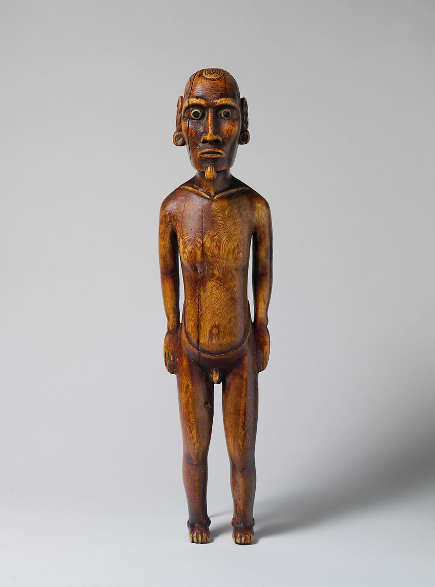 Male Figure (Moai Tangata), Wood, obsidian, bone, Rapa Nui people