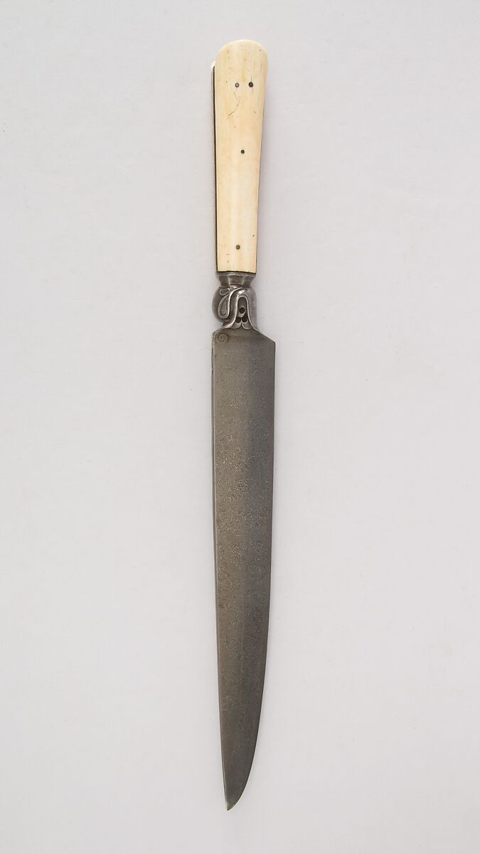 Knife, Steel, ivory (elephant), gold, iron, Persian