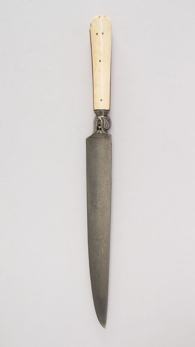 Knife, Steel, ivory (elephant), gold, iron, Persian 