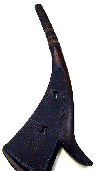 Club, Wood, coconut husk fiber, iron nail, Fijian