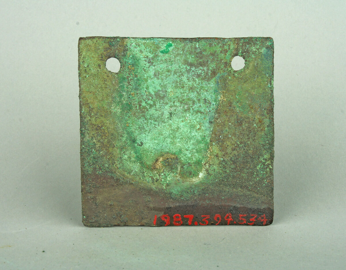 Square Plaque, Copper (hammered), gilt, Vicús