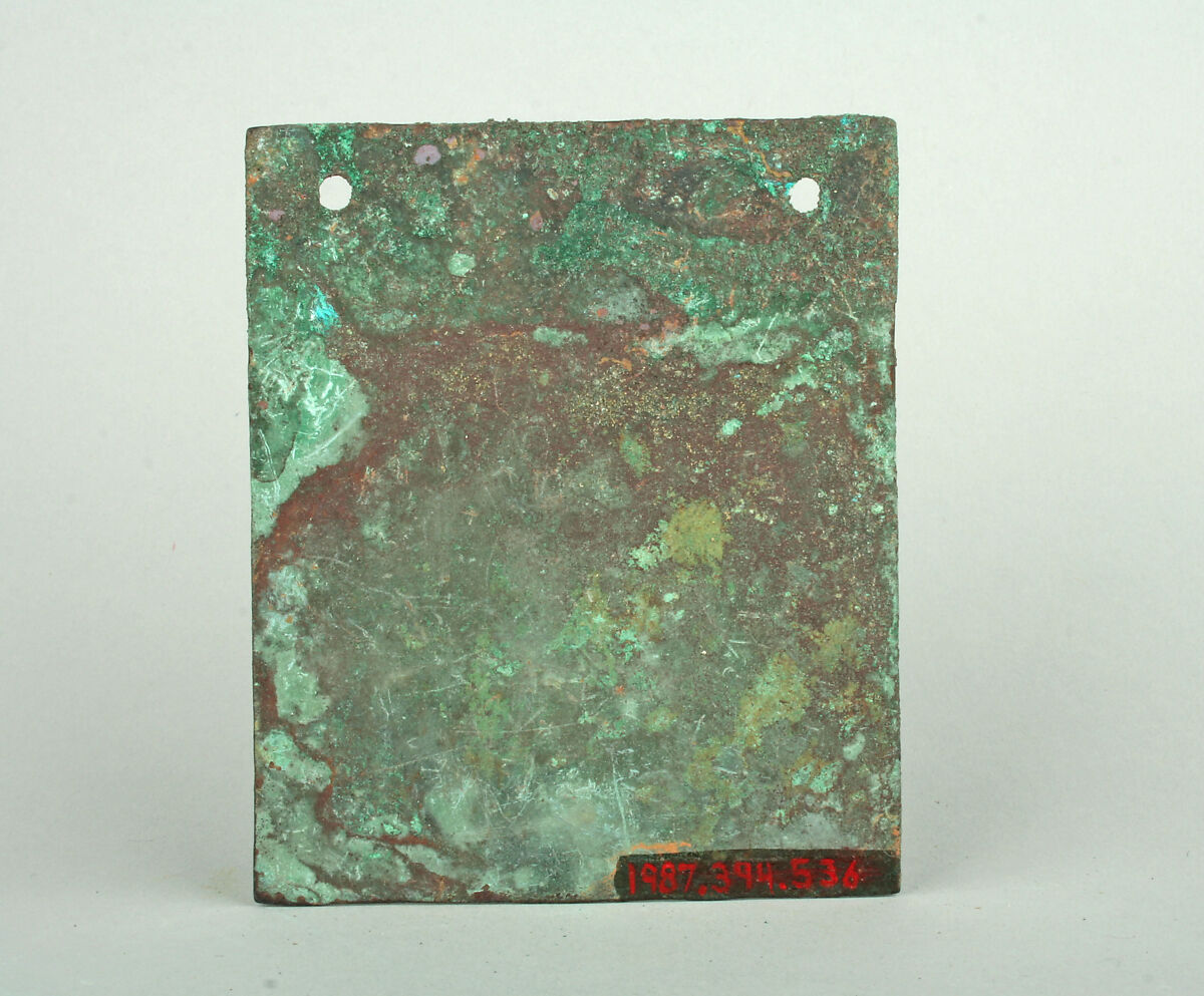 Square Plaque, Copper (hammered), gilt, Vicús