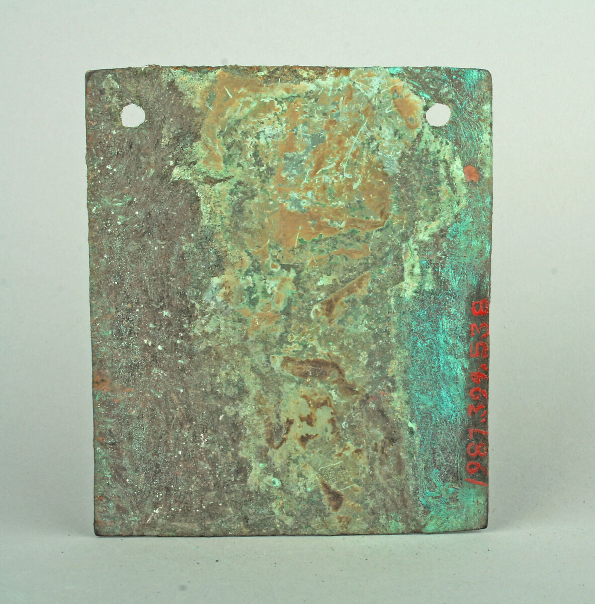 Square Plaque, Copper (hammered), gilt, Vicús